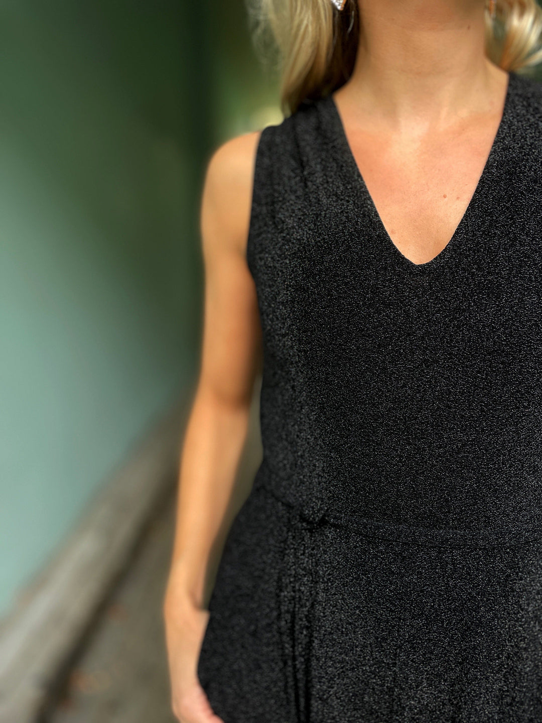 Dianas Vintage buksedresser Jolly Jumpsuit lurex - svart