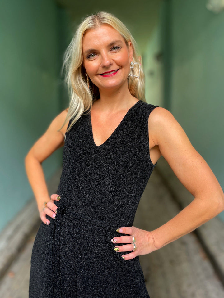 Dianas Vintage buksedresser Jolly Jumpsuit lurex - svart