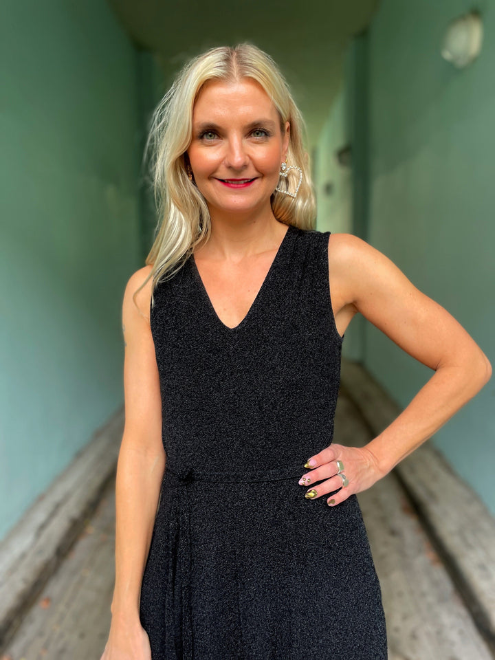 Dianas Vintage buksedresser Jolly Jumpsuit lurex - svart