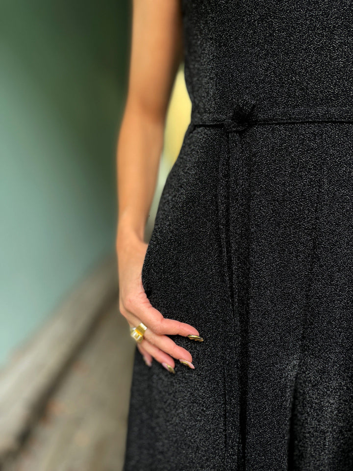 Dianas Vintage buksedresser Jolly Jumpsuit lurex - svart