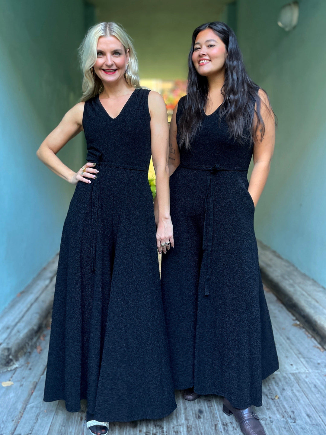 Dianas Vintage buksedresser Jolly Jumpsuit lurex - svart