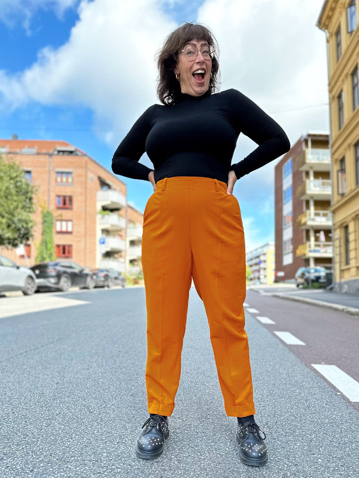 Dianas Vintage bukser Frida Pants - bukse med høyt liv - brent oransje