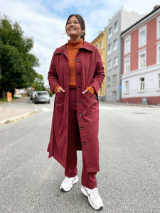 Dianas Vintage bukser Frida Pants - bukse med høyt liv - burgunder