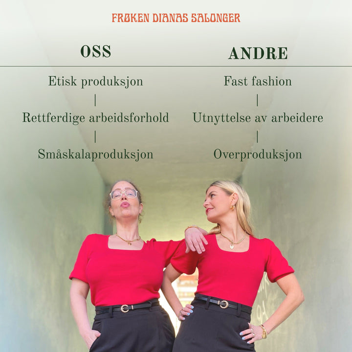 Dianas Vintage bukser Frida Pants med gylf - bukse med høyt liv - svart