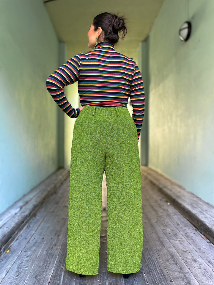 Dianas Vintage bukser Hepburn pants lurex - sparkly moss