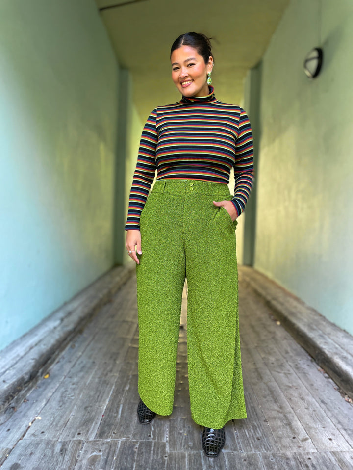 Dianas Vintage bukser Hepburn pants lurex - sparkly moss