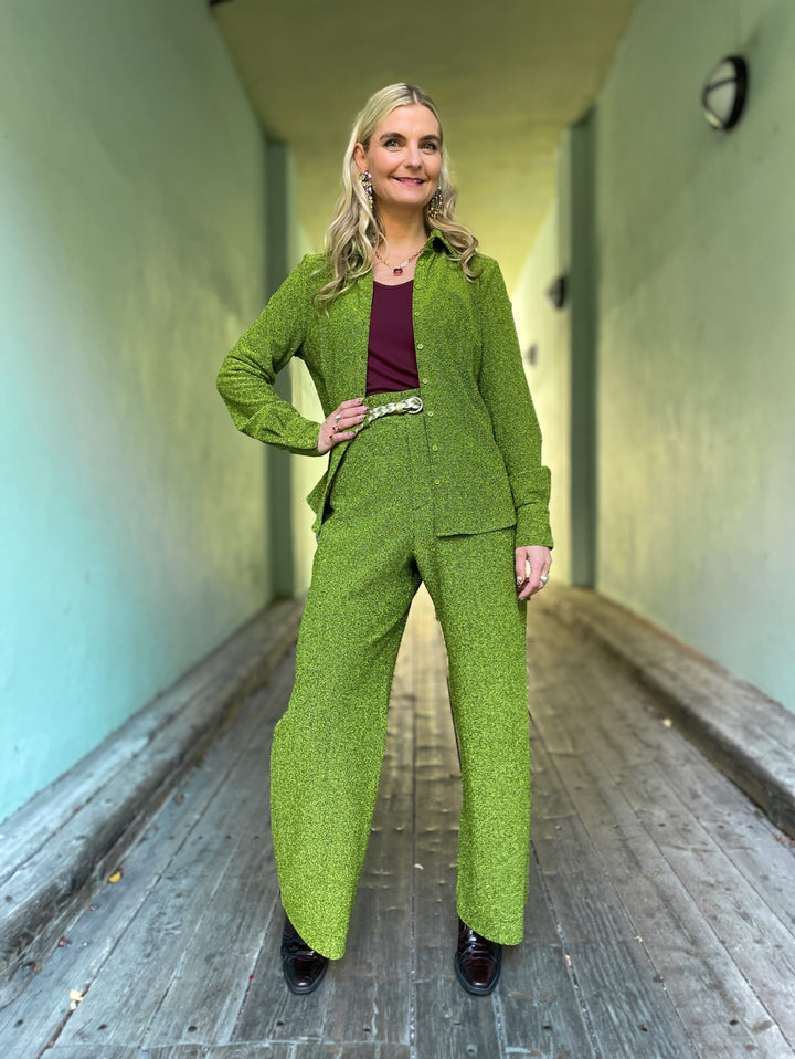 Dianas Vintage bukser Hepburn pants lurex - sparkly moss