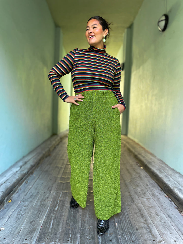 Dianas Vintage bukser Hepburn pants lurex - sparkly moss