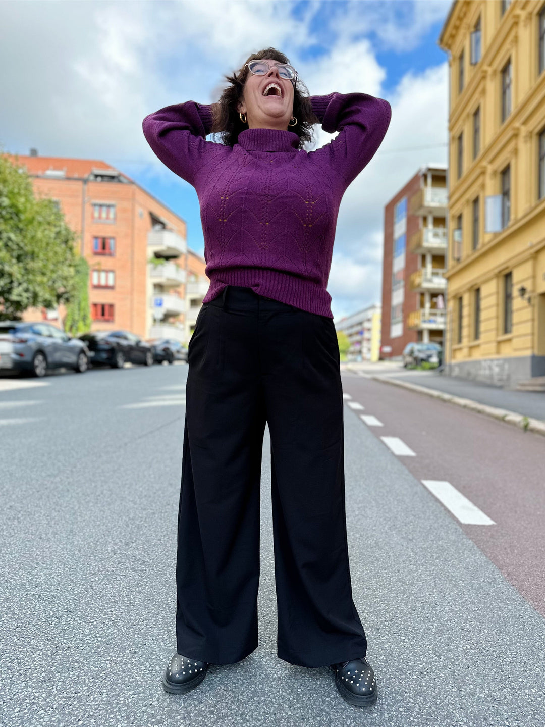 Dianas Vintage bukser Hepburn Pants med gylf - bukse med høyt liv - svart