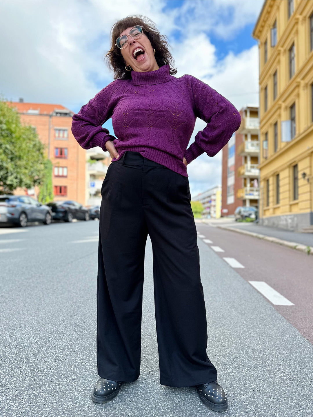 Dianas Vintage bukser Hepburn Pants med gylf - bukse med høyt liv - svart