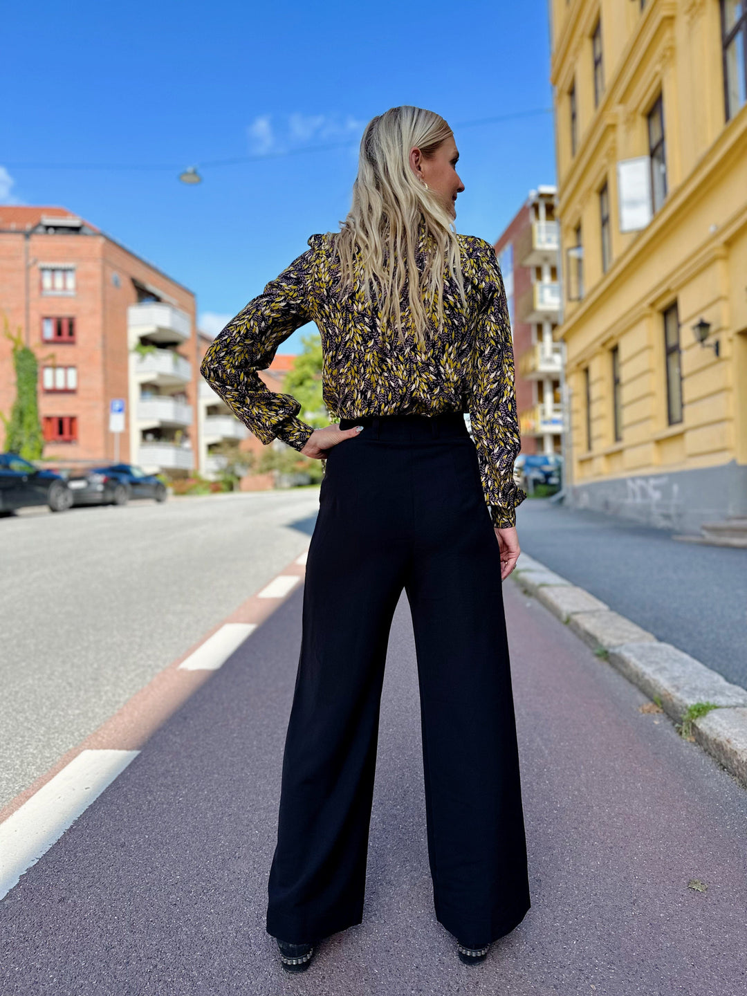 Dianas Vintage bukser Hepburn Pants med gylf - bukse med høyt liv - svart