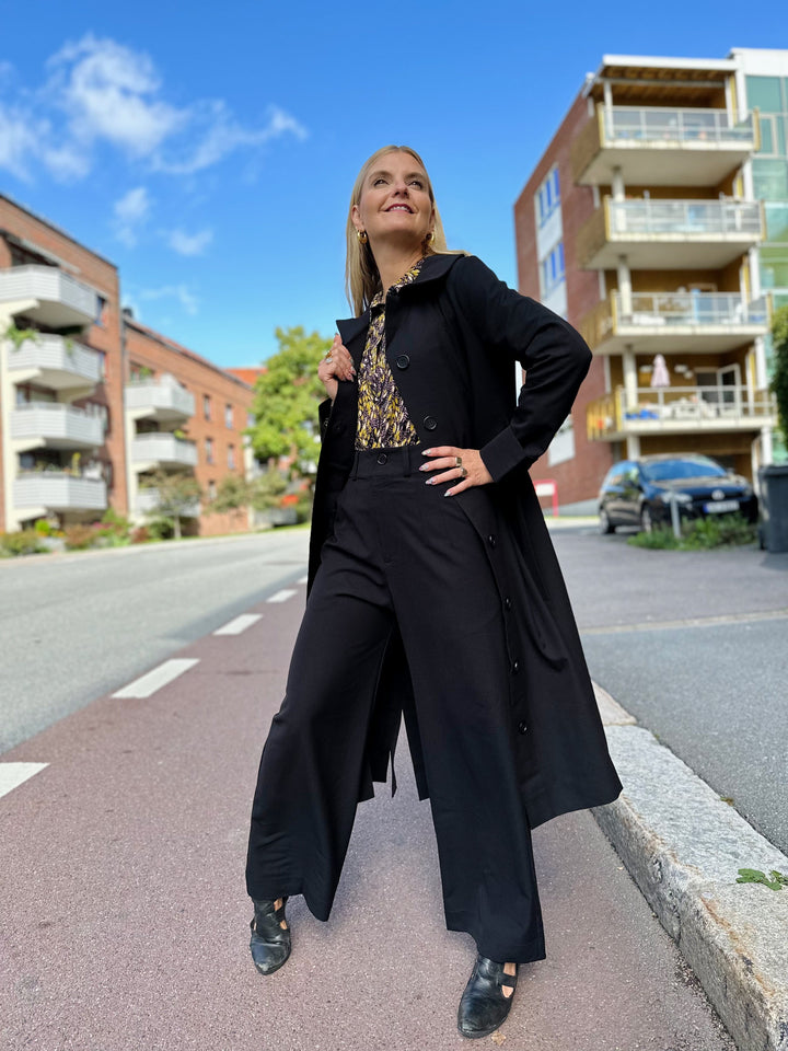 Dianas Vintage bukser Hepburn Pants med gylf - bukse med høyt liv - svart