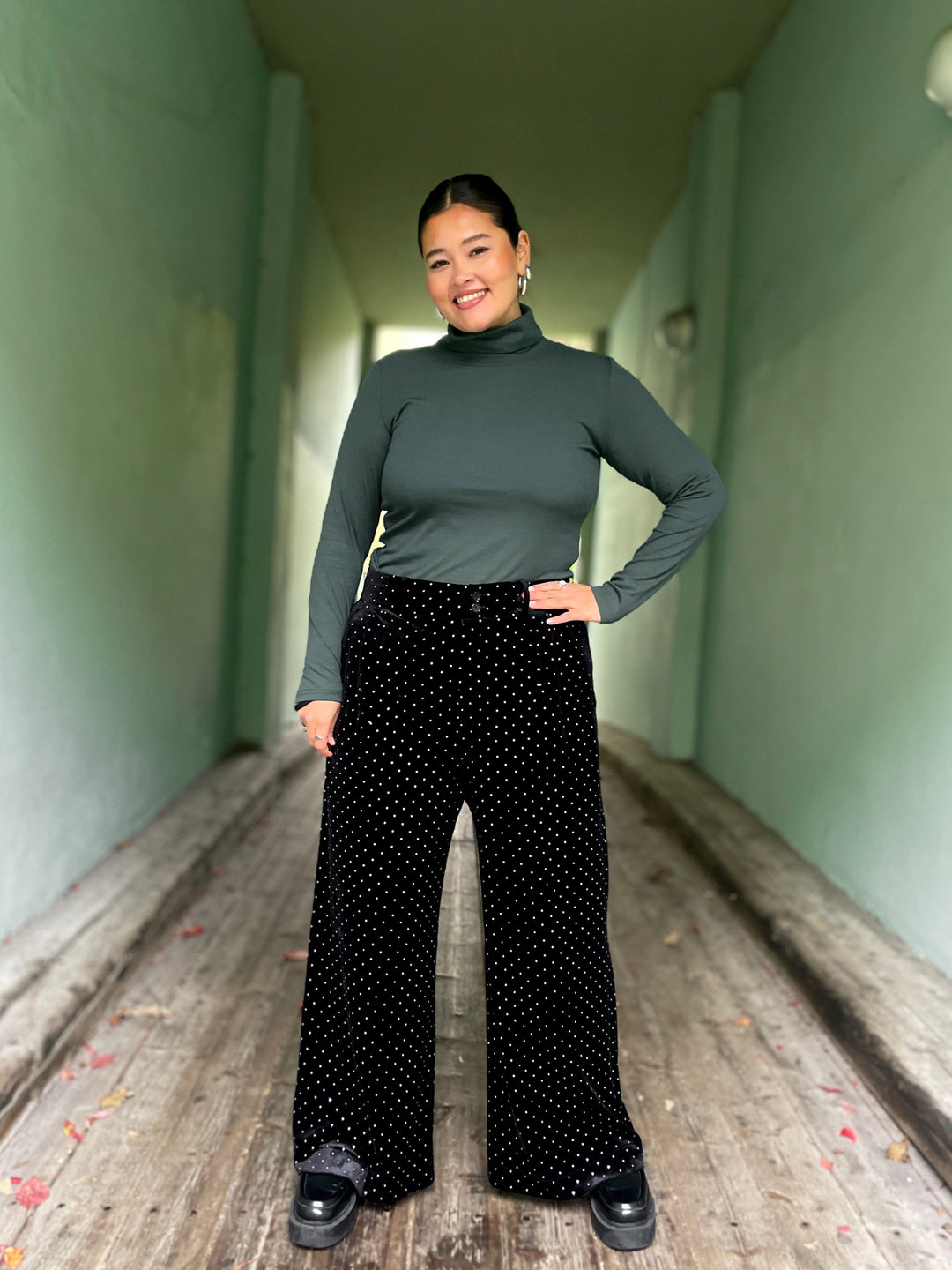 Dianas Vintage bukser Hepburn Pants velvet - sparkles