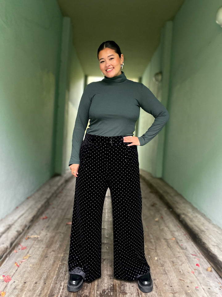 Dianas Vintage bukser Hepburn Pants velvet - sparkles