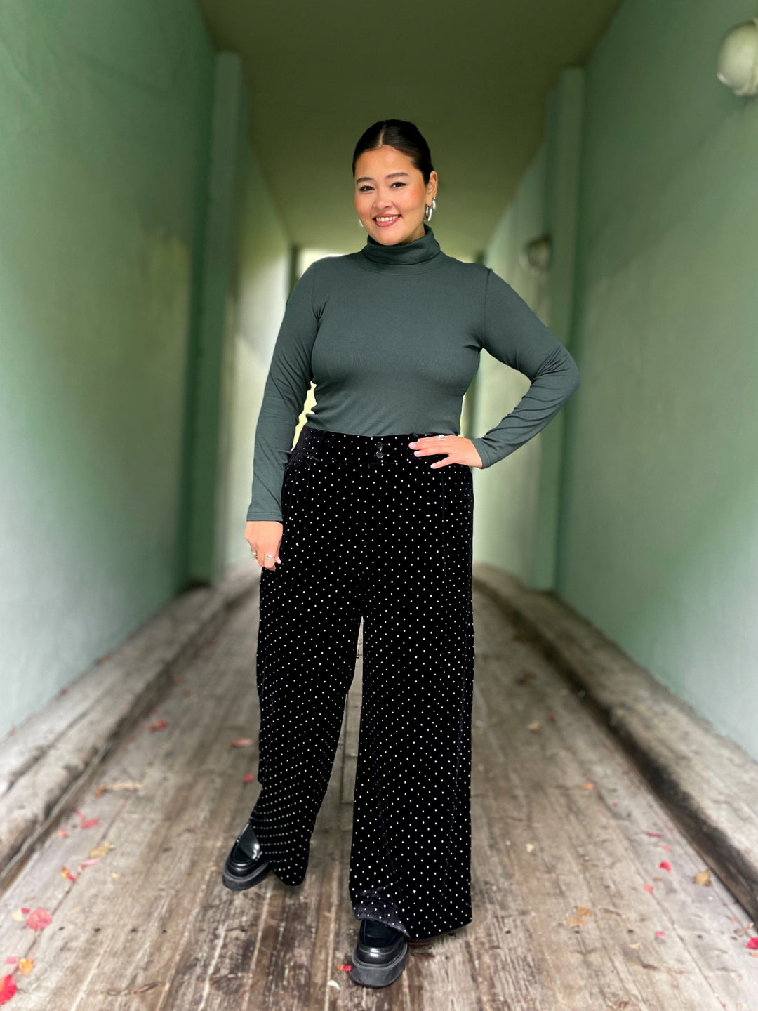 Dianas Vintage bukser Hepburn Pants velvet - sparkles