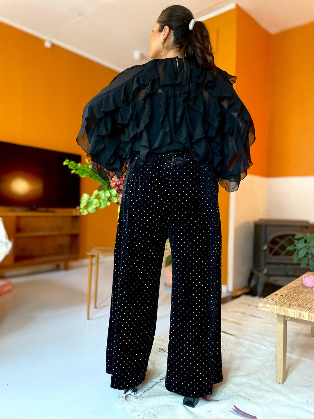Dianas Vintage bukser Hepburn Pants velvet - sparkles