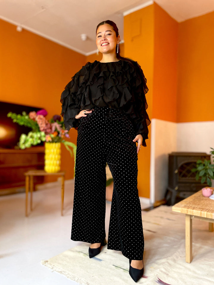 Dianas Vintage bukser Hepburn Pants velvet - sparkles