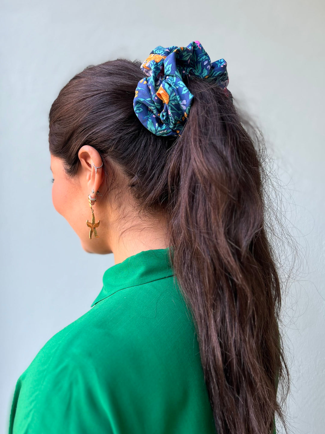 Dianas Vintage hårpynt Scrunchie av restestoff stor - florence floral