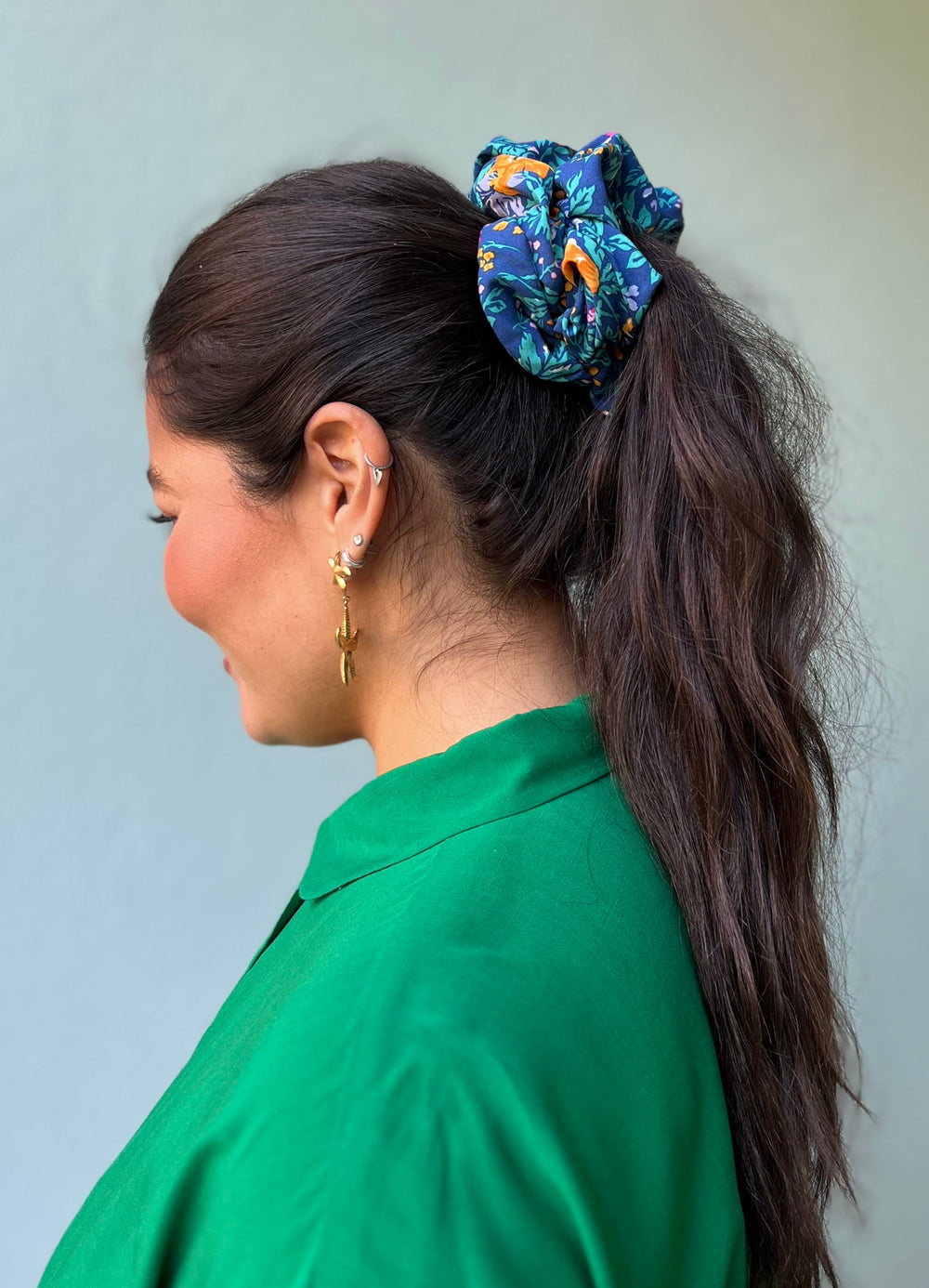 Dianas Vintage hårpynt Scrunchie av restestoff stor - florence floral