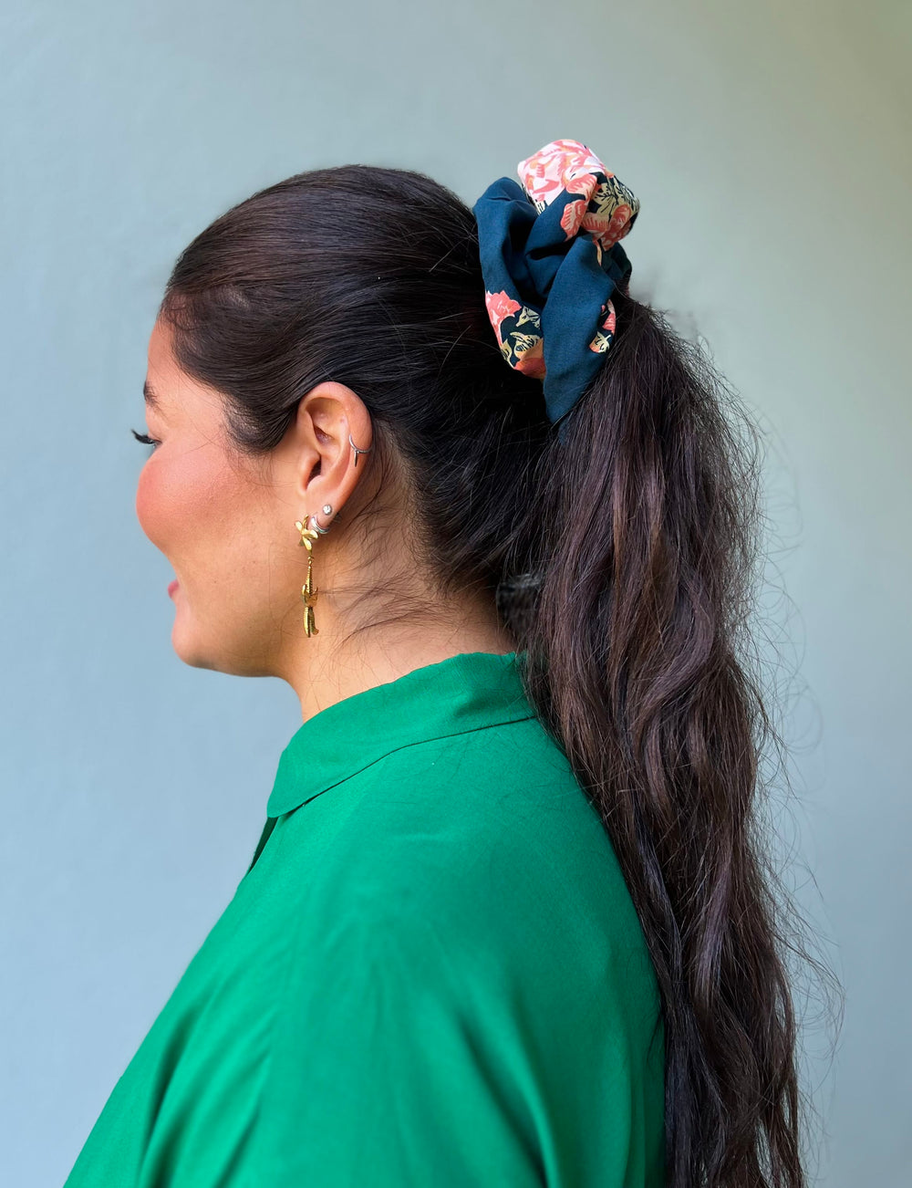 Dianas Vintage hårpynt Scrunchie av restestoff stor - ziggy floral