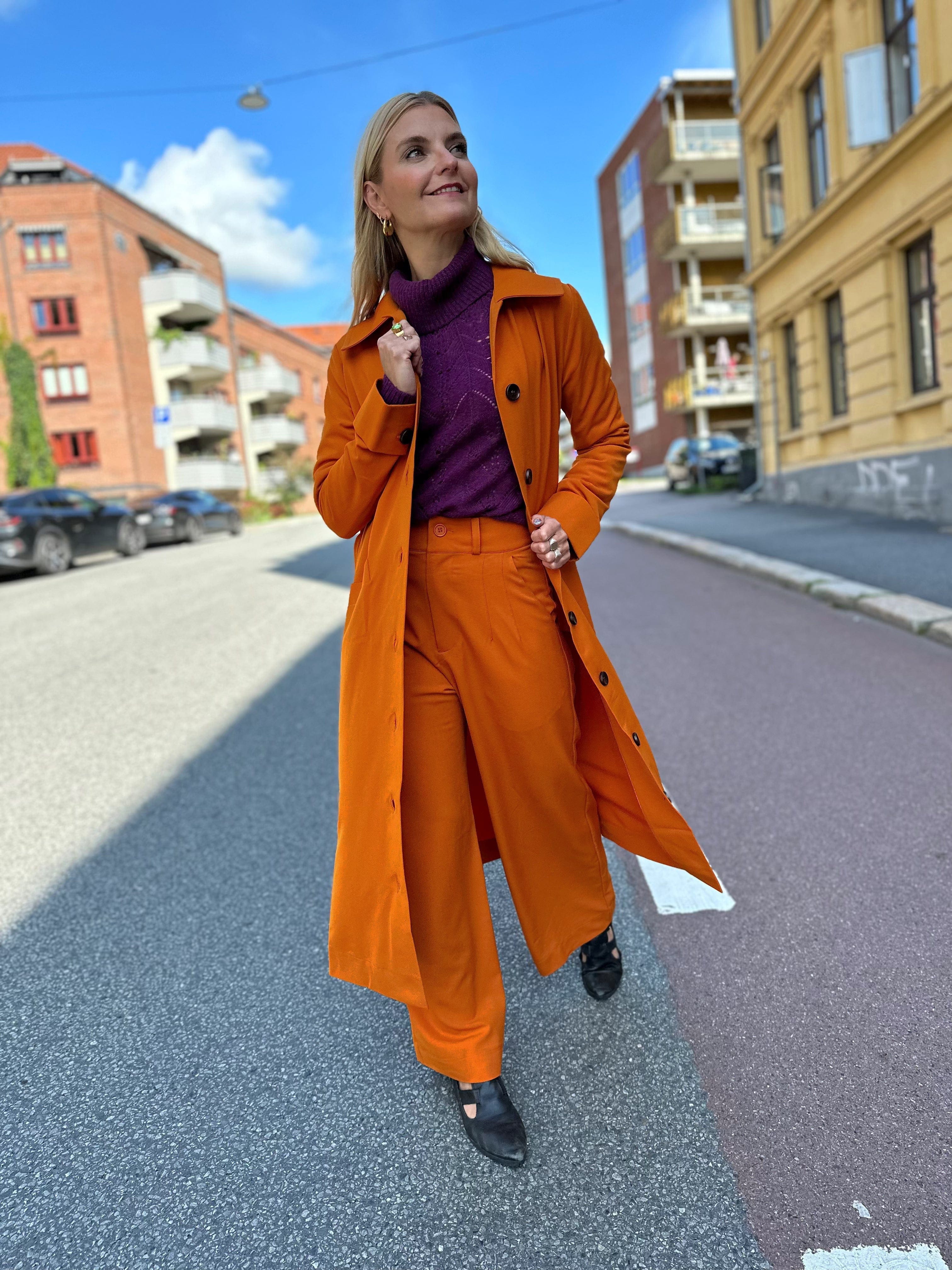 Dianas Vintage kåper Franz Coat - brent oransje