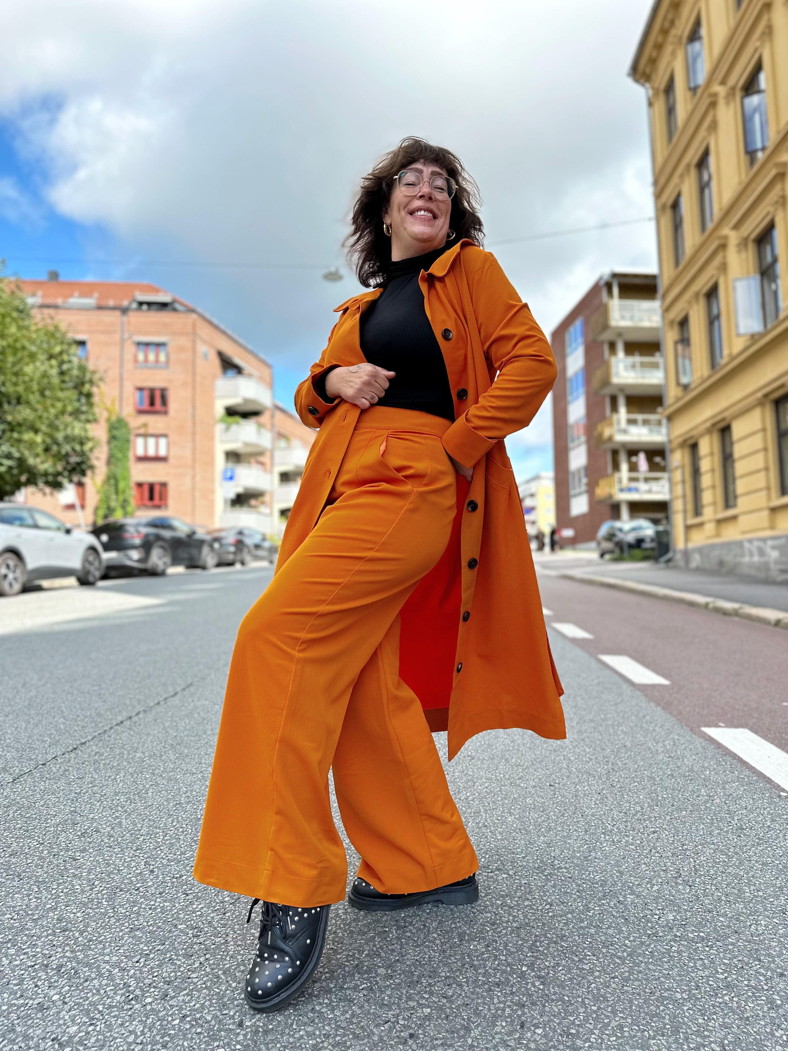 Dianas Vintage kåper Franz Coat - brent oransje