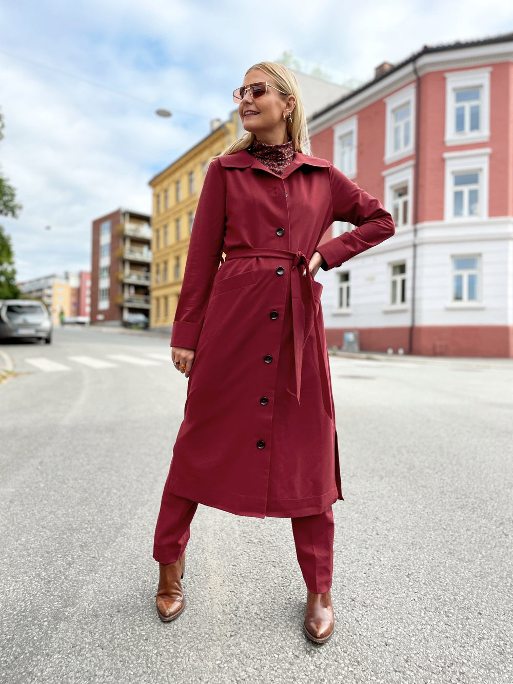 Dianas Vintage kåper Franz Coat - burgunder