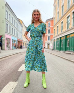 Dianas Vintage kjoler Betty Button dress - blue forest