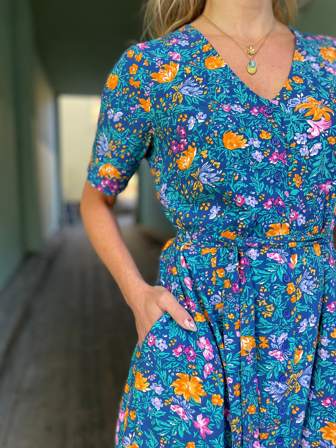 Dianas Vintage kjoler Betty Button dress - florence floral