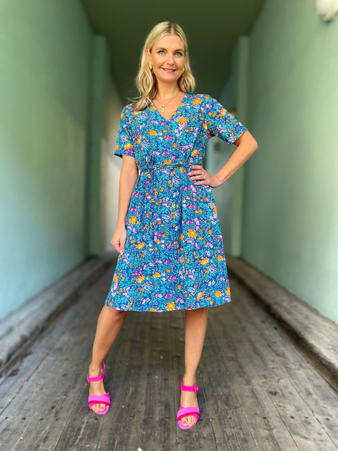 Dianas Vintage kjoler Betty Button dress - florence floral