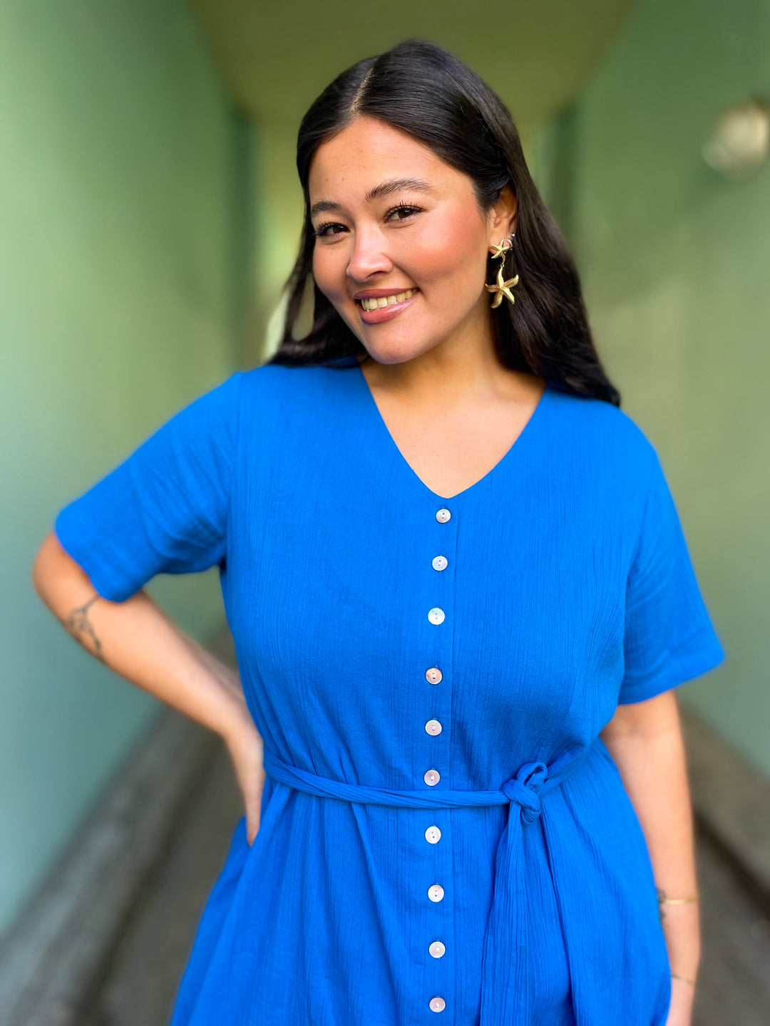 Dianas Vintage kjoler Betty Button dress - skydiver