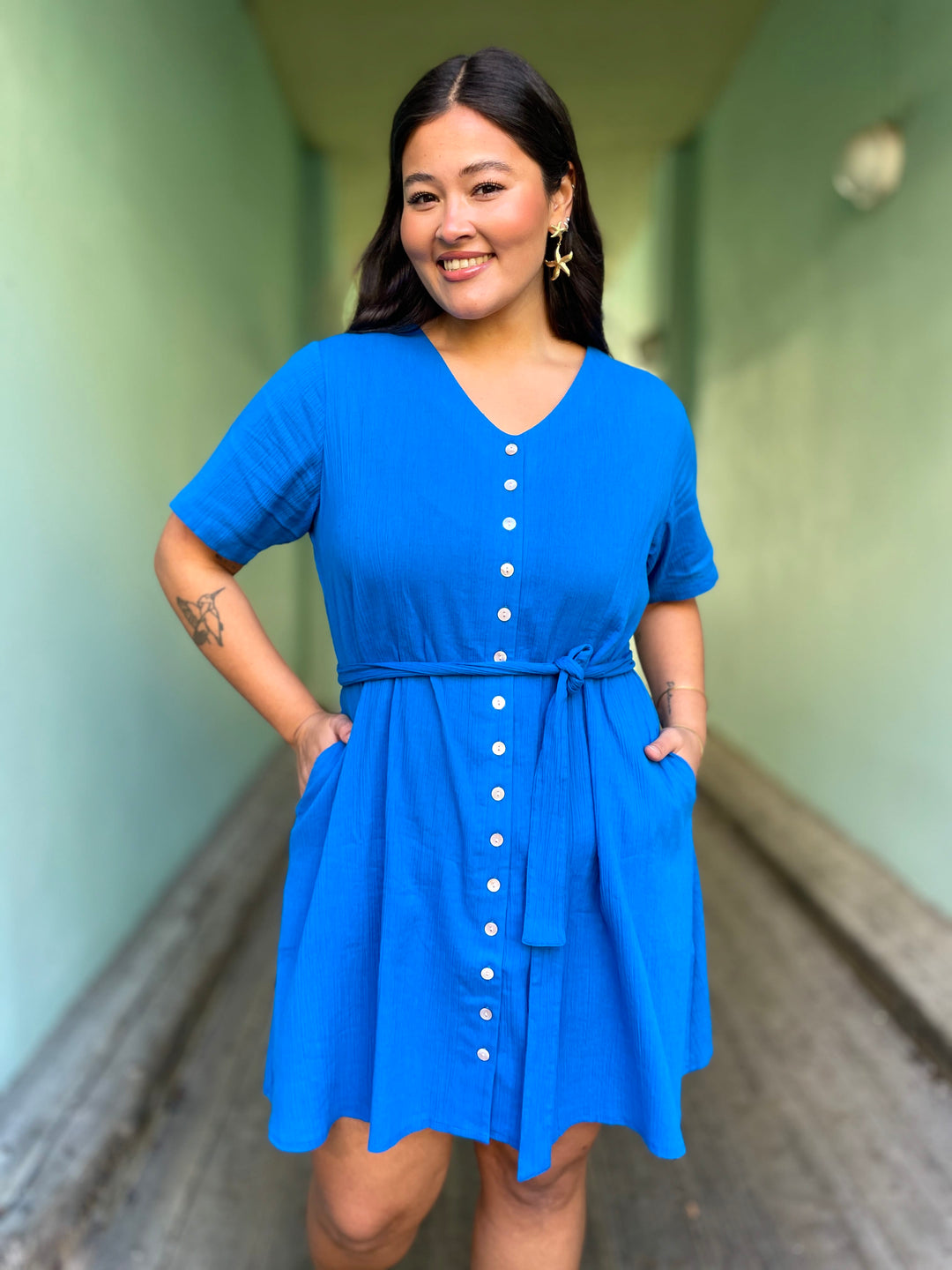Dianas Vintage kjoler Betty Button dress - skydiver