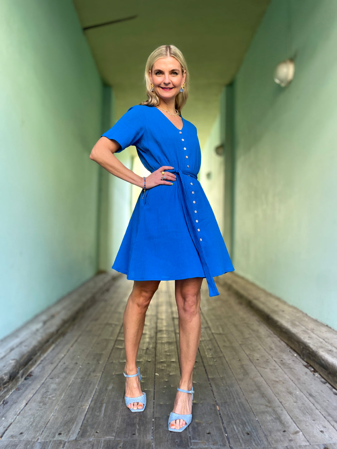 Dianas Vintage kjoler Betty Button dress - skydiver