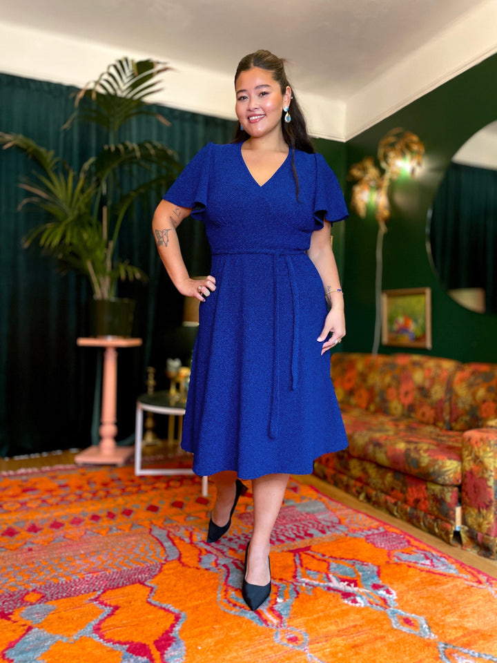 Dianas Vintage kjoler Diana Dress lurex - kort kjole - mørk blå