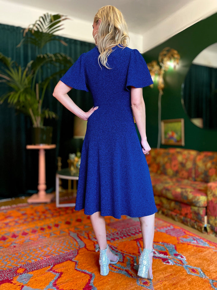 Dianas Vintage kjoler Diana Dress lurex - kort kjole - mørk blå