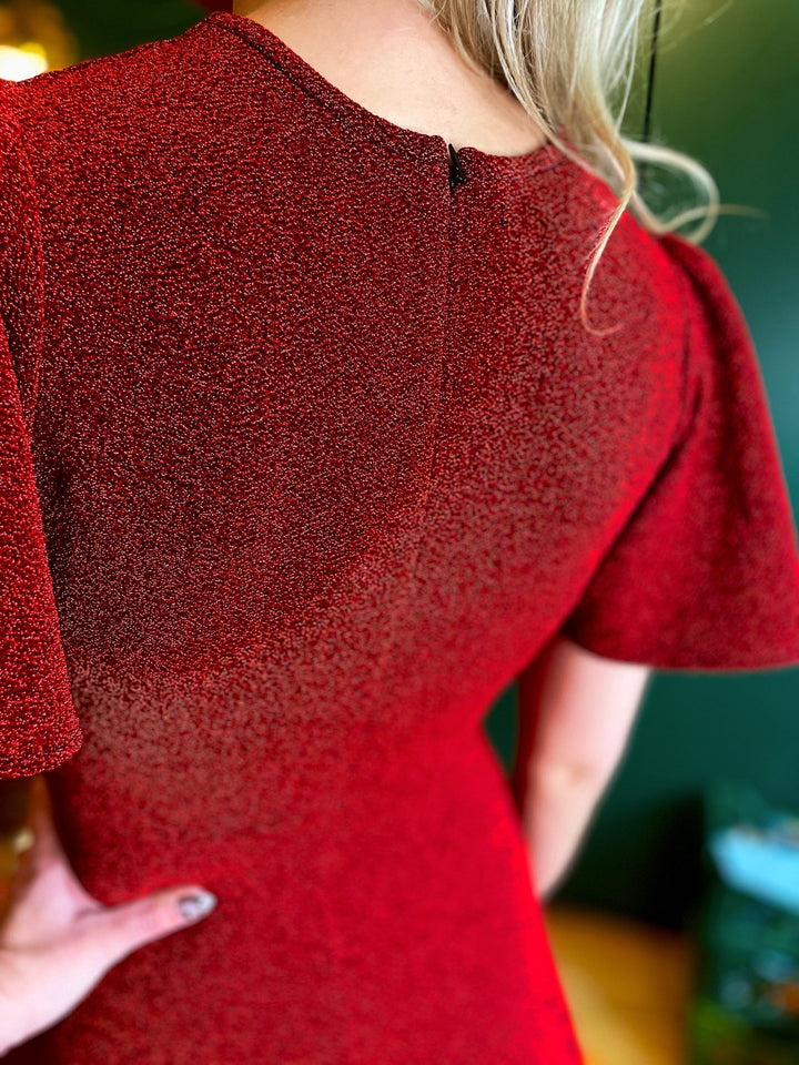 Dianas Vintage kjoler Diana Dress lurex - kort kjole - rød