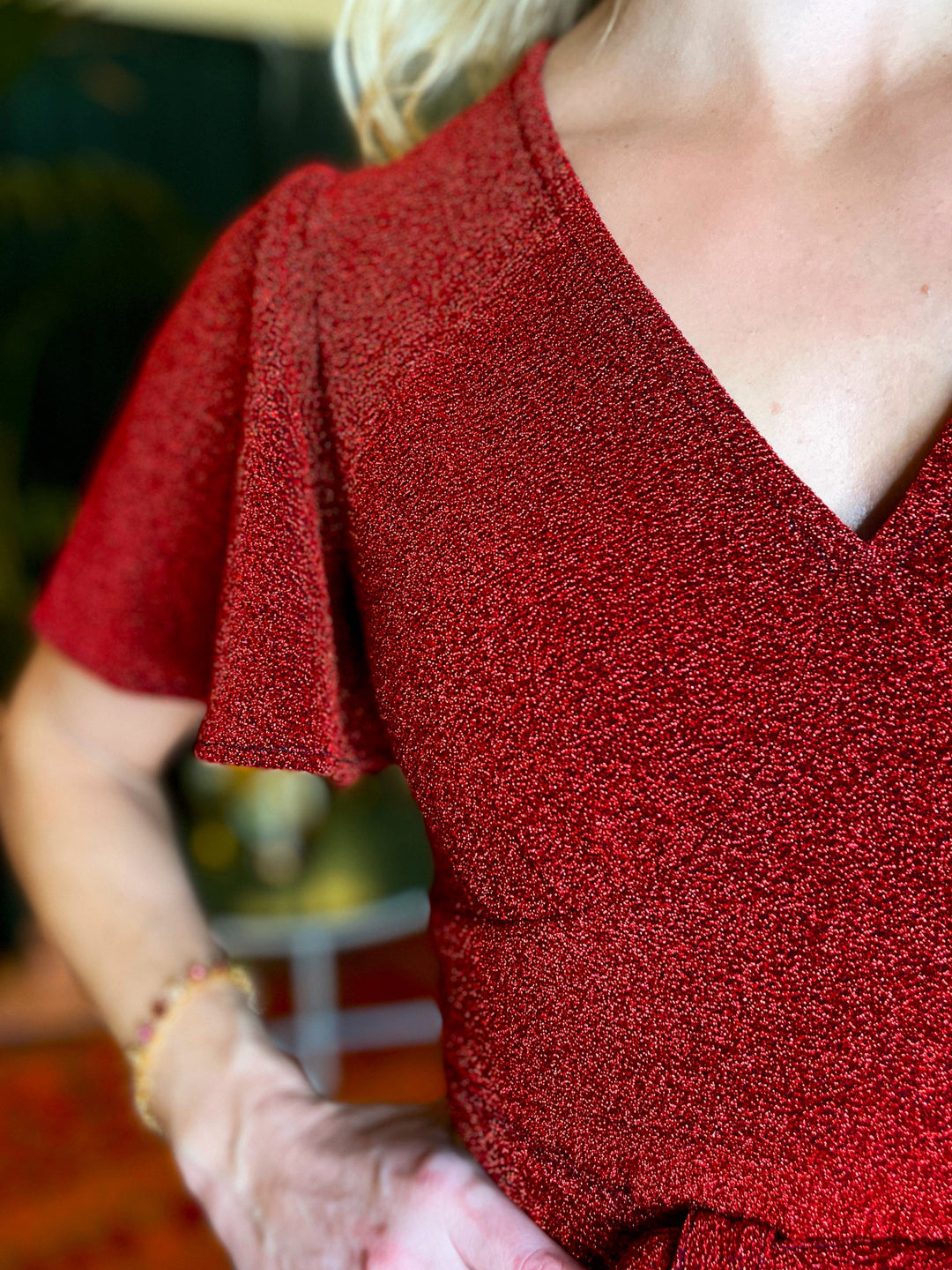 Dianas Vintage kjoler Diana Dress lurex - kort kjole - rød