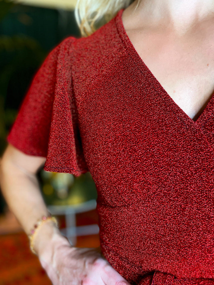 Dianas Vintage kjoler Diana Dress lurex - kort kjole - rød
