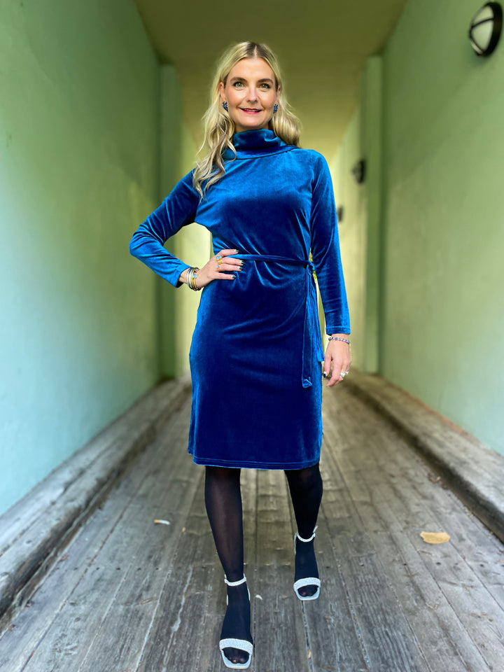 Dianas Vintage kjoler Frida dress velvet - royal blue