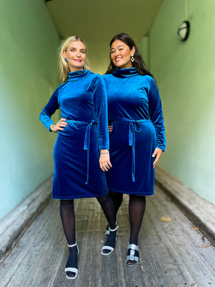 Dianas Vintage kjoler Frida dress velvet - royal blue