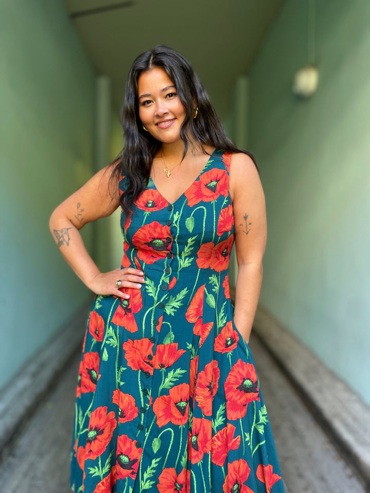 Dianas Vintage kjoler Lily dress - poppy green
