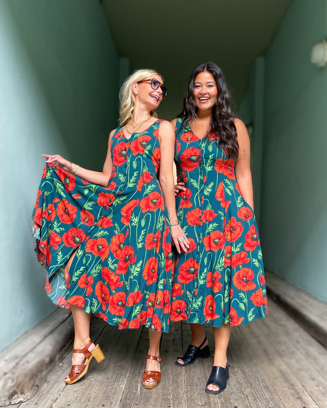 Dianas Vintage kjoler Lily dress - poppy green