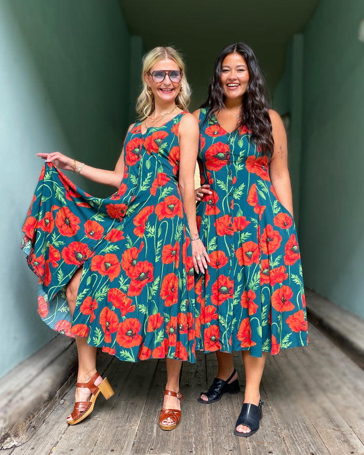 Dianas Vintage kjoler Lily dress - poppy green