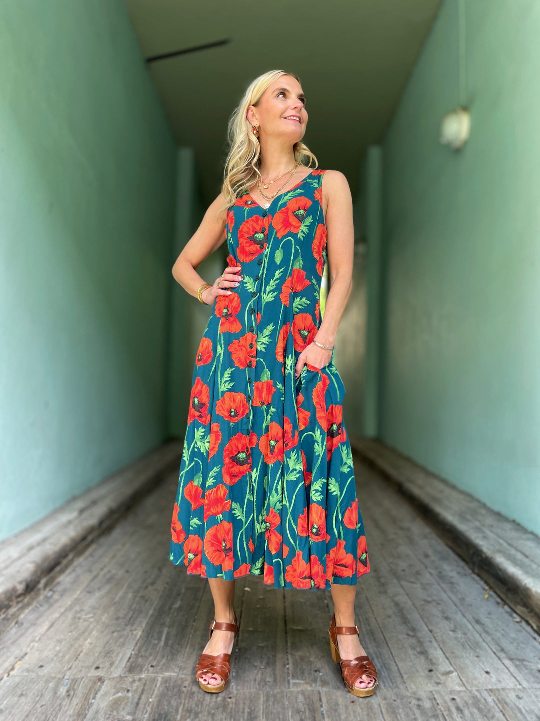 Dianas Vintage kjoler Lily dress - poppy green
