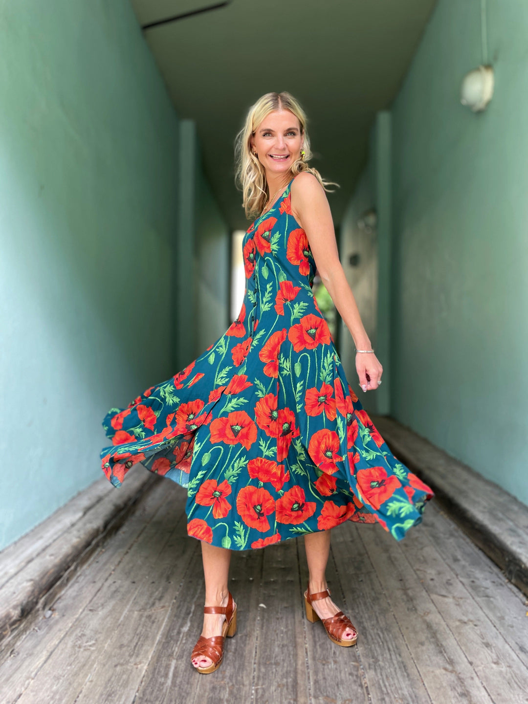 Dianas Vintage kjoler Lily dress - poppy green