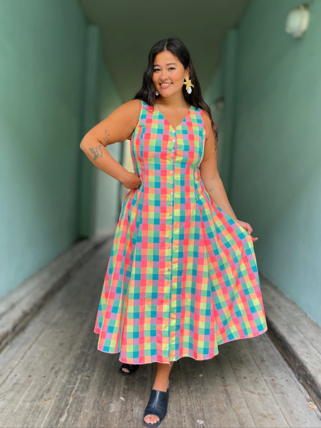 Dianas Vintage kjoler Lily dress - squares