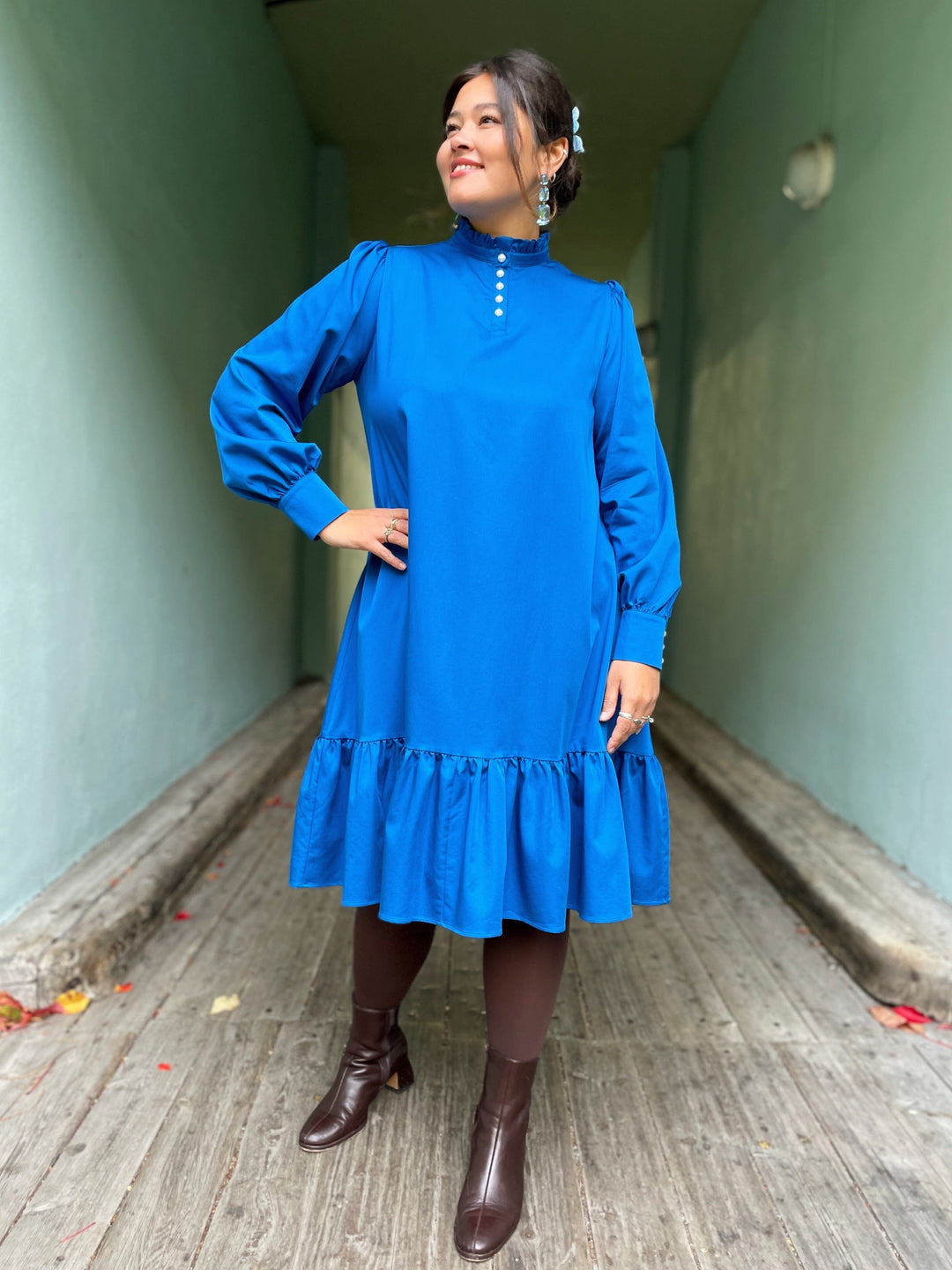 Dianas Vintage kjoler Loose kjole - klar blå