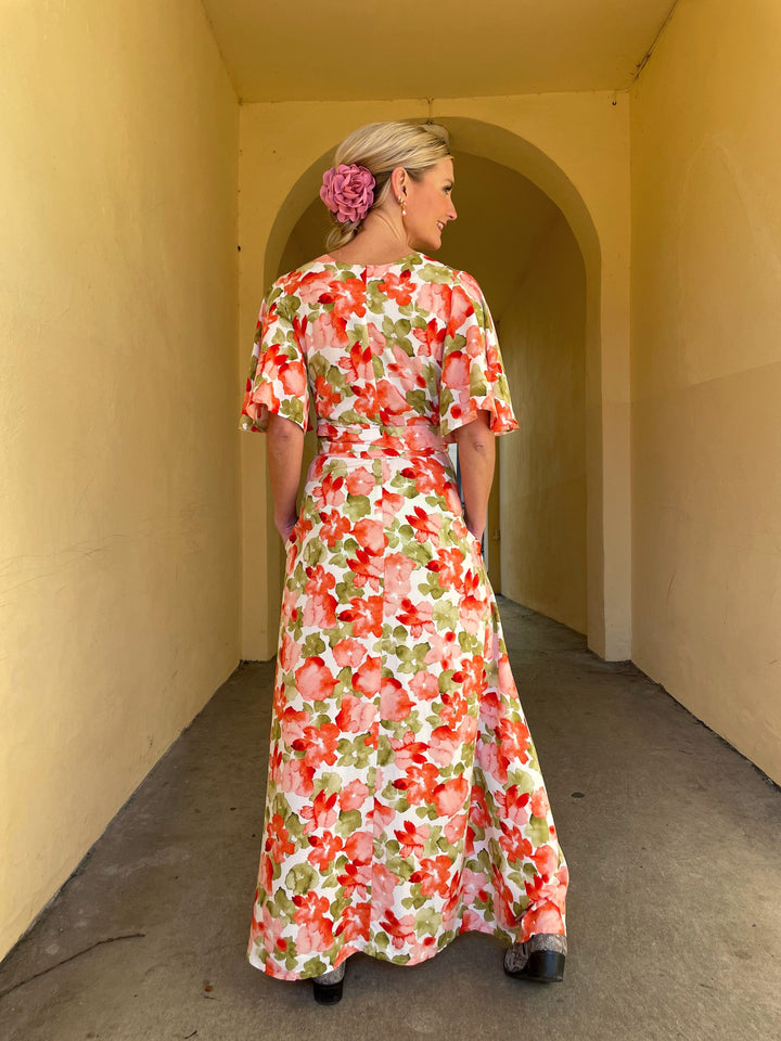 Dianas Vintage kjoler Monika dress - lang kjole - akvarell