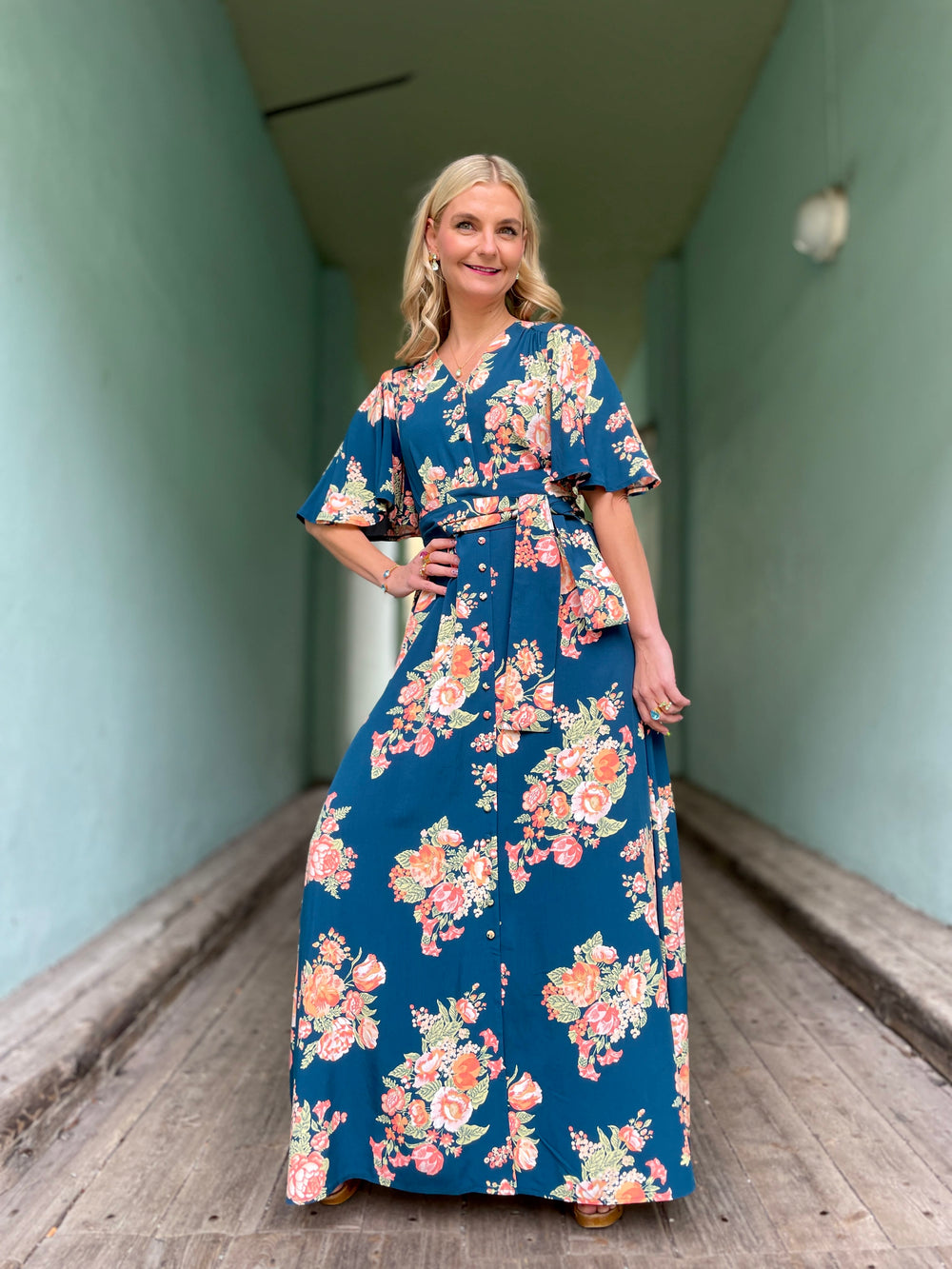 Dianas Vintage kjoler Monika dress - lang kjole - ziggy floral