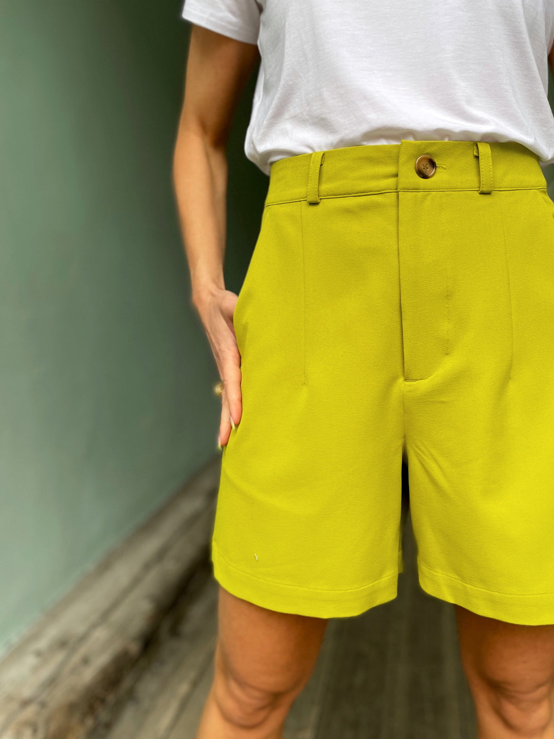 Dianas Vintage shorts Frida shorts med gylf - lime